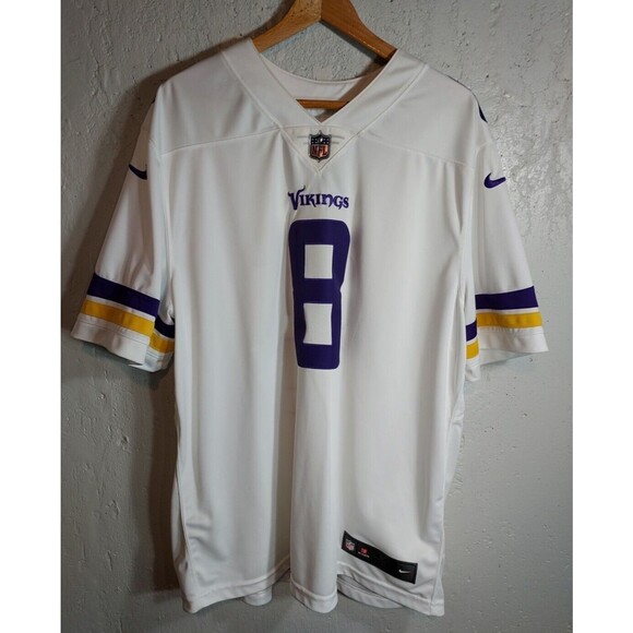 KIRK COUSINS #8 Vikings Away Jersey NFL On Field Nike Dri Fit XXL White V Neck - Picture 2 of 11